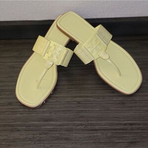 🆕️🩴Tory Burch Georgia Thong Sandals, Sz 9.5 - Pastel Yellow